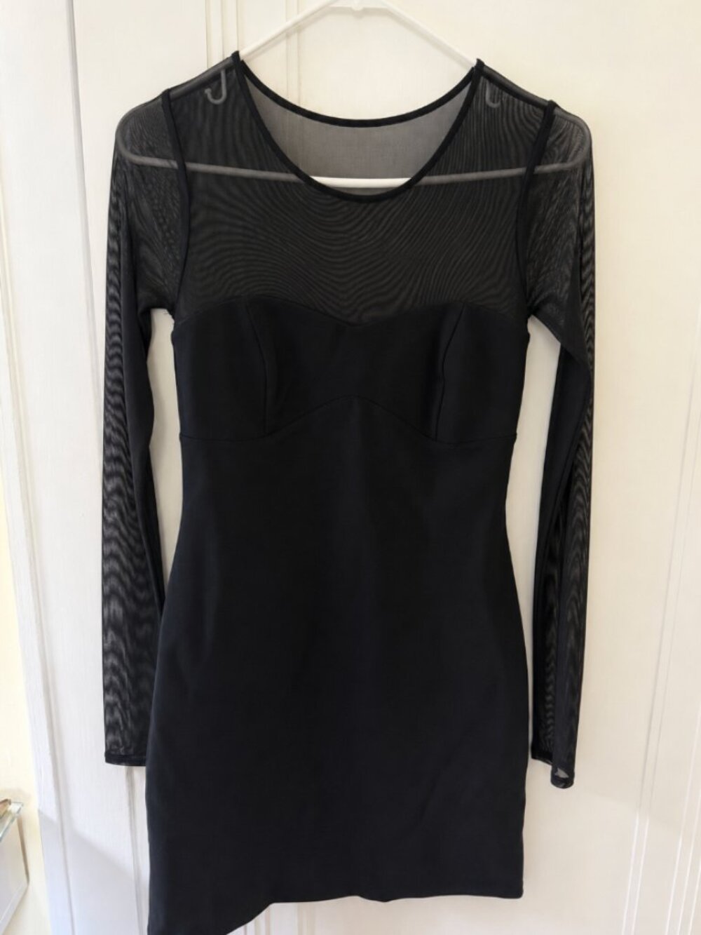 Abercrombie & Fitch Black Mesh Long Sleeve Mini Dress Size Small